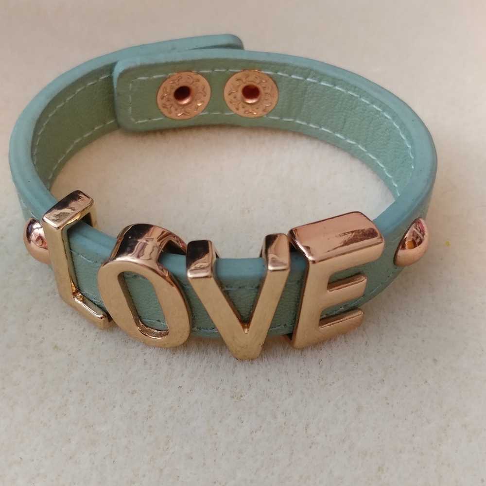 BCBG "LOVE" blue strap bracelet